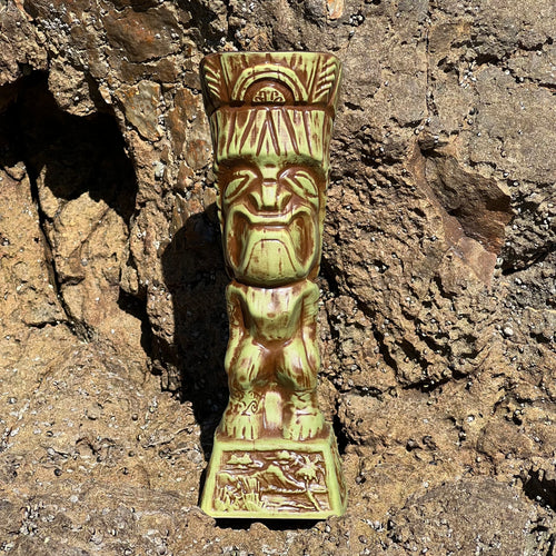 Journey to Hawaii Tiki Mug - Jungle Relic Green Limited Edition of 300, designed by Lost Tiki, Jeff Granito, Thor, and sculpted by Thor - Ready to Ship!