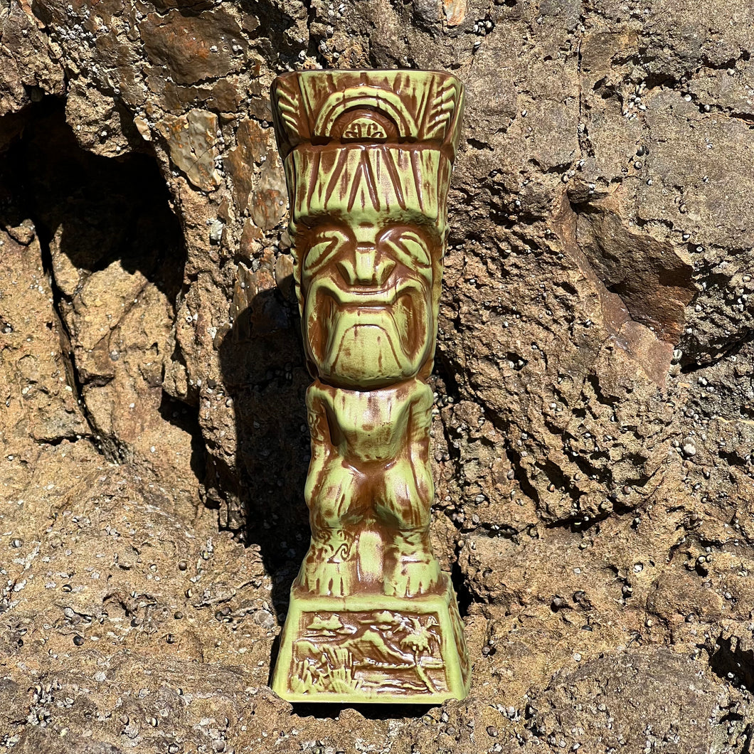 Journey to Hawaii Tiki Mug - Jungle Relic Green Limited Edition of 300, designed by Lost Tiki, Jeff Granito, Thor, and sculpted by Thor - Ready to Ship!