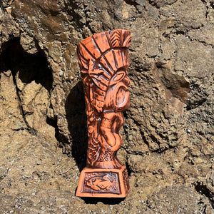 Journey to Hawaii Tiki Mug - Lava Orange Limited Edition of 300, designed by Lost Tiki, Jeff Granito, Thor, and sculpted by Thor - Ready to Ship!