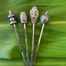 'Tiki Bar Classics' Sculpted Metal Swizzle Sticks Set, Sculpted by Thor - Ready-To-Ship!