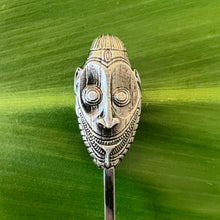 TikiLand Trading Co.'s 'PNG Mask' Sculpted Metal Swizzle Stick, Sculpted by Thor - Ready-To-Ship!