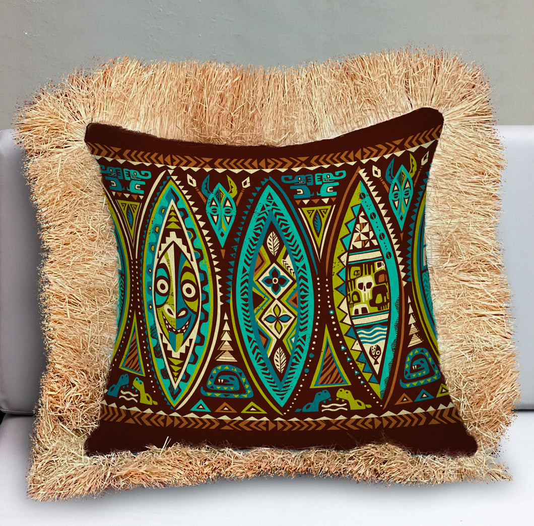 Jeff Granito's 'Jungle Journey' Fringe Pillow Cover - Ready to Ship!