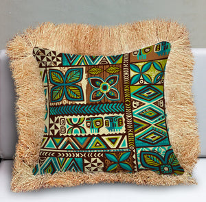 Jeff Granito's 'Jungle Journey' Fringe Pillow Cover - Ready to Ship!