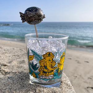 Tiki tOny's 'Puffer' Sculpted Metal Swizzle Stick by TikiLand Trading Co.