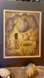 TikiLand Trading Co. 'Adventure Monkey and the Golden Idol' Print with Gold Foil - Ready to Ship - (US shipping included)