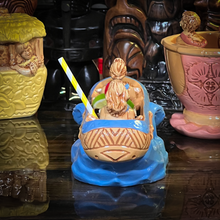 Thor's "Tiki Bob Sled" Tiki Mug, a TikiLand theme park ride vehicle, with Signed Matted Art Print, and Signed COA - Limited Edition of 350 - Ready to Ship