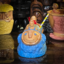 Thor's "Tiki Bob Sled" Tiki Mug, a TikiLand theme park ride vehicle, with Signed Matted Art Print, and Signed COA - Limited Edition of 350 - Ready to Ship