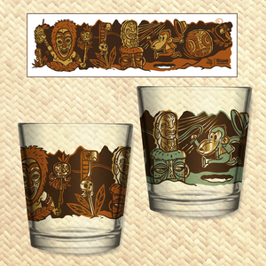 TikiLand Trading Co. 'Cannibal of Doom', art by Tiki tOny - Mai Tai Glasses Set (2) - Ready to Ship!