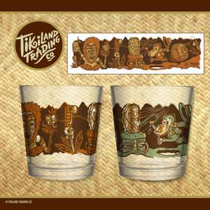 TikiLand Trading Co. 'Cannibal of Doom', art by Tiki tOny - Mai Tai Glasses Set (2) - Ready to Ship!