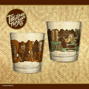 TikiLand Trading Co. 'Cannibal of Doom', art by Tiki tOny - Mai Tai Glasses Set (2) - Ready to Ship!