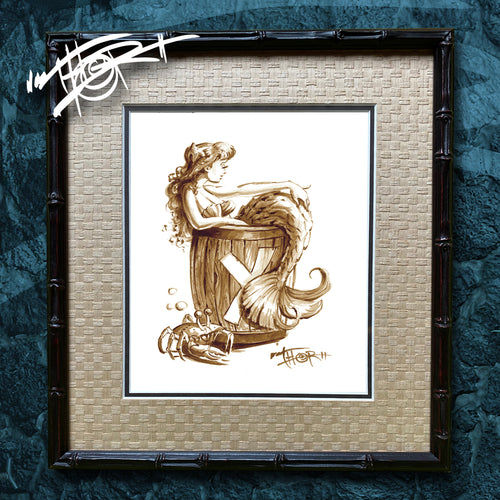Thor's 'Rum Maiden' Original Rum Painting - Custom Framed, One of a Kind - Ready to Ship
