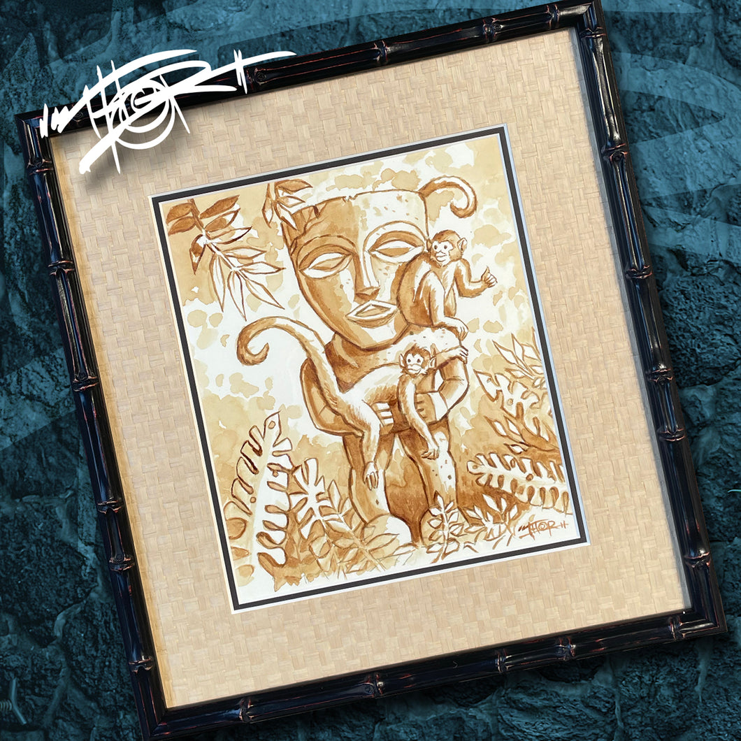 Thor's 'The New Found Friend' Original Rum Painting - Custom Framed, One of a Kind - Ready to Ship