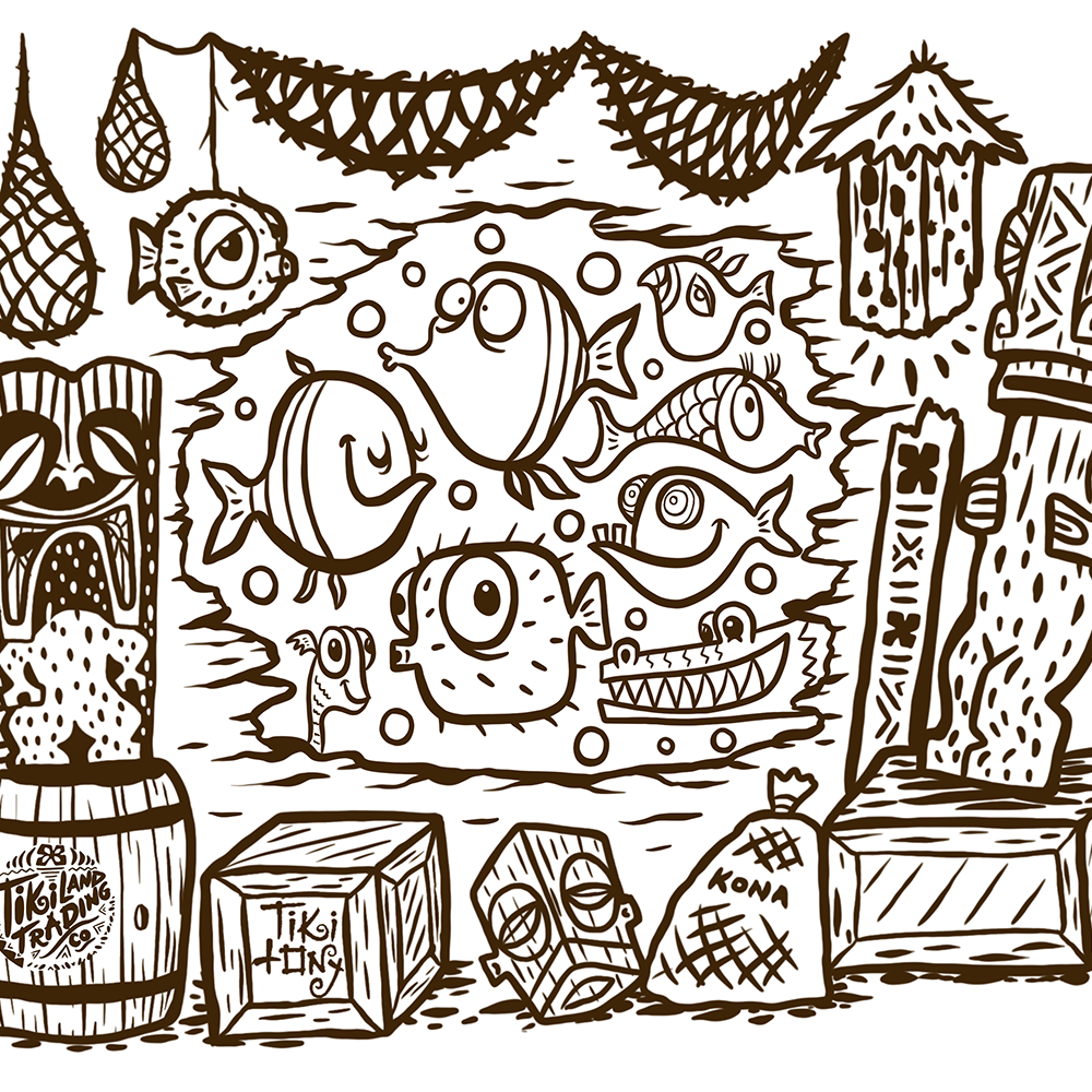 Free Coloring Page from Tiki tOny and TikiLand Trading Co. - April 2020